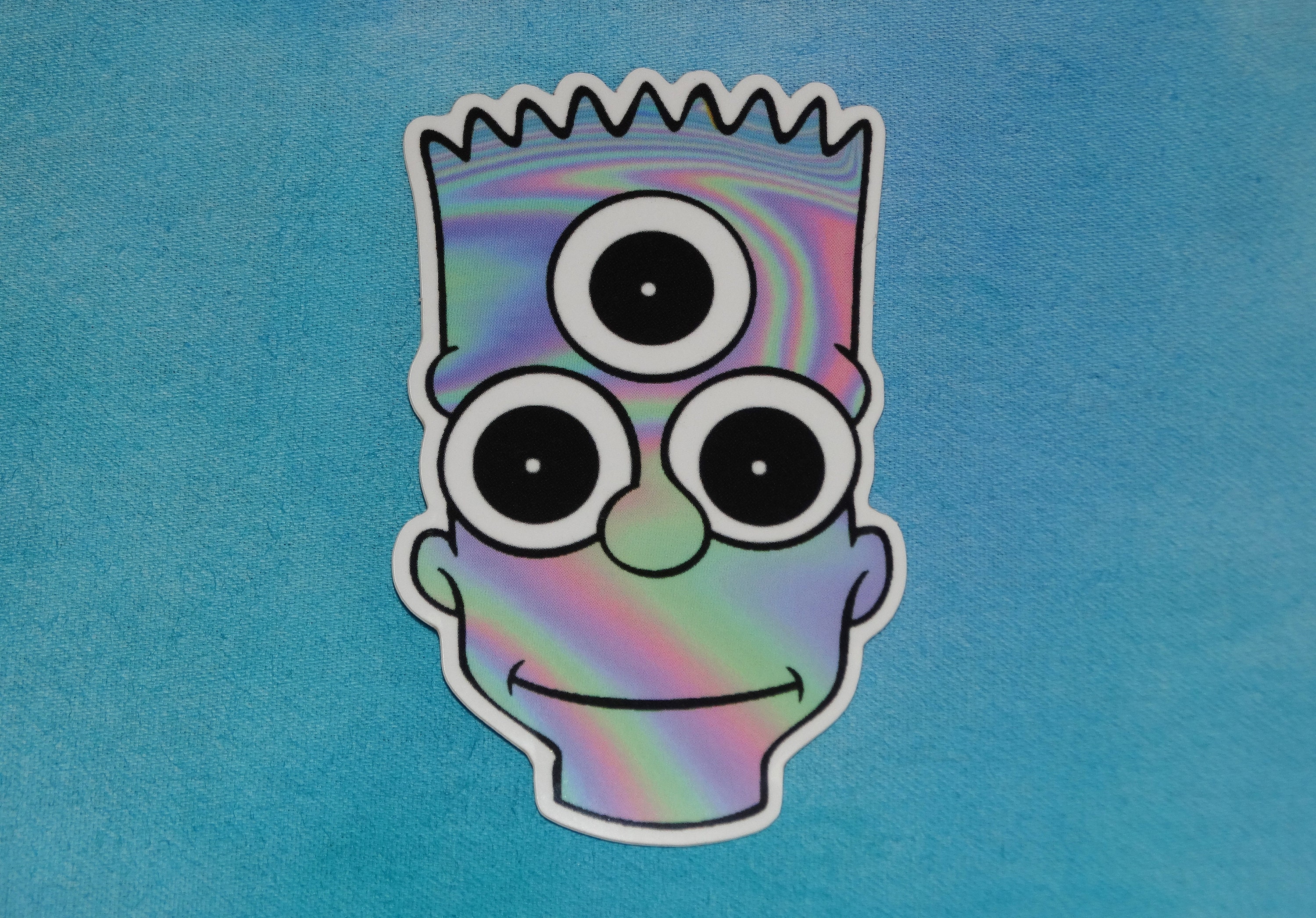 Trippy Bart Sticker Psychedelic Tumblr Aesthetic Skateboard Etsy