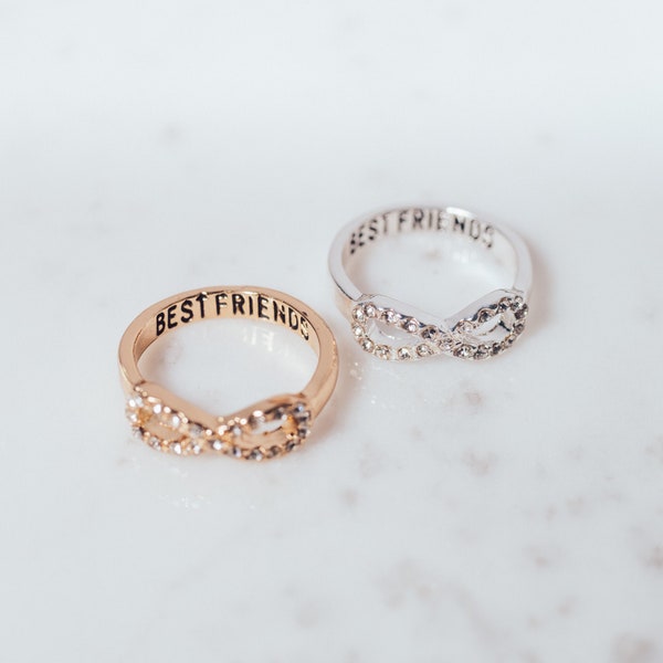 Bff Open Infinity Rings | Best Friend Hidden Engraved Ring | Me And You Forever Bestie Matching Ring | Bff Valentines Vday Gifts for Friends