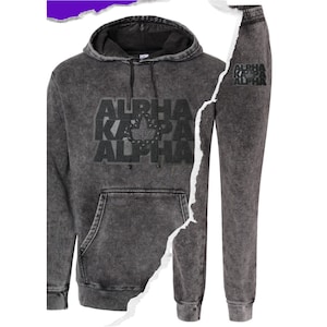 AKA Mineral Wash Sweatshirt/Jogger Set