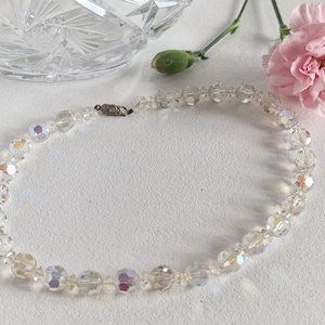 Vintage 1950s Aurora Borealis Single Strand Choker Necklace