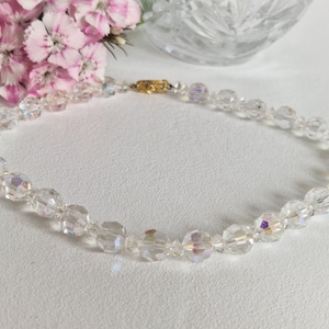 Vintage 1950s Aurora Borealis Single Strand Choker Necklace