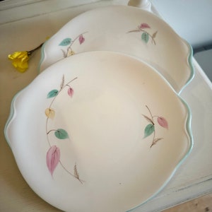 Duo d'assiettes à gâteau feuille Royal Standard Color vintage, Chapmans (Longton) Ltd