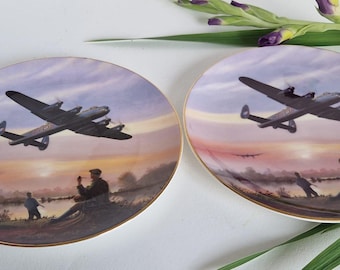 Vintage Royal Doulton Collector’s China Plates Defenders of the Realm - Lancasters at Dawn x2