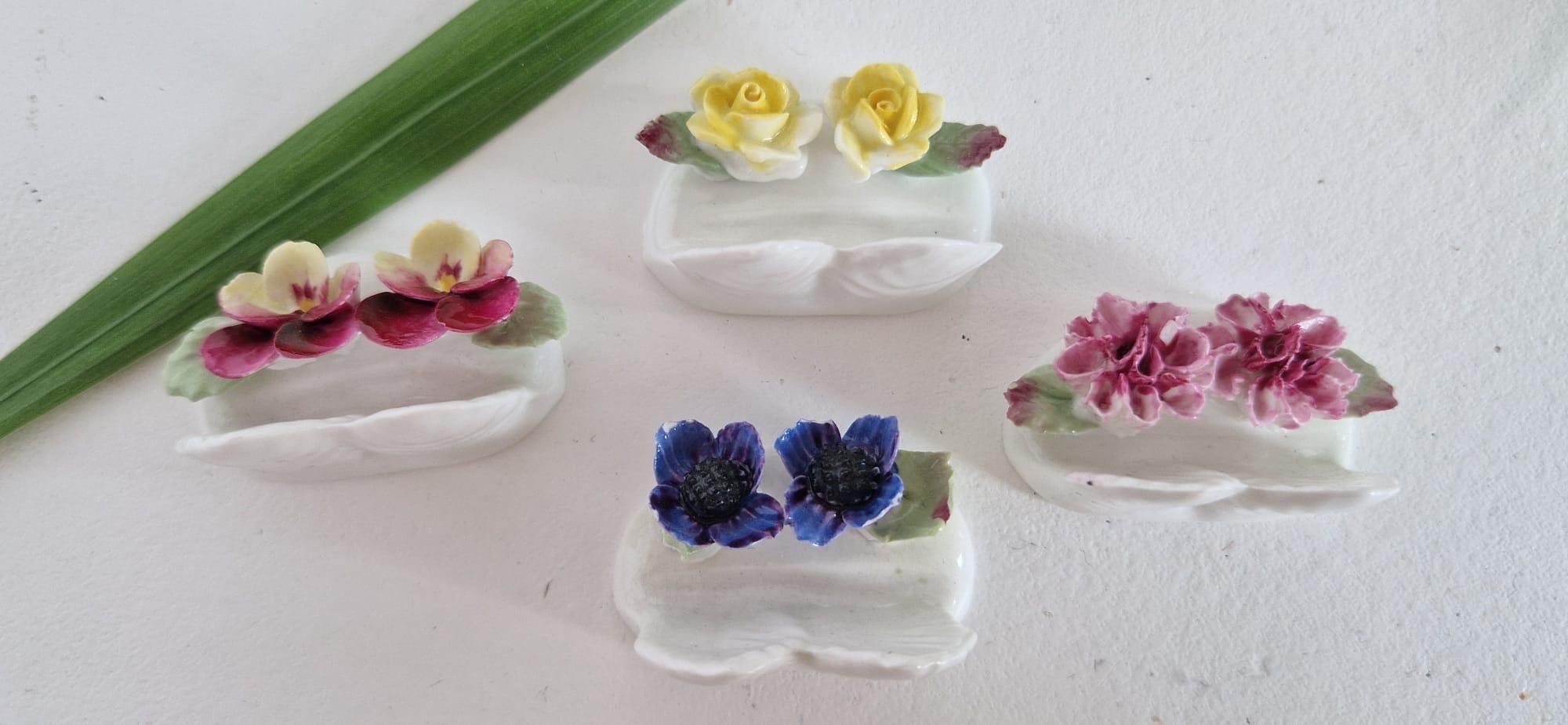 Royal Adderly Bone China Floral place card holders- Multicolor,elegant table! Royal Adderley Floral Fine Bone China Rose Place Card  main image 3