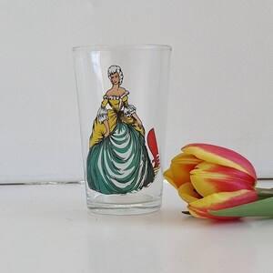 Vintage Tall Shot Glass, French Lady, Vintage Liqueur Glass, Aperitif Glass