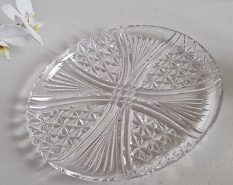 Vintage sminkbord i glas, serveringsfat i glas