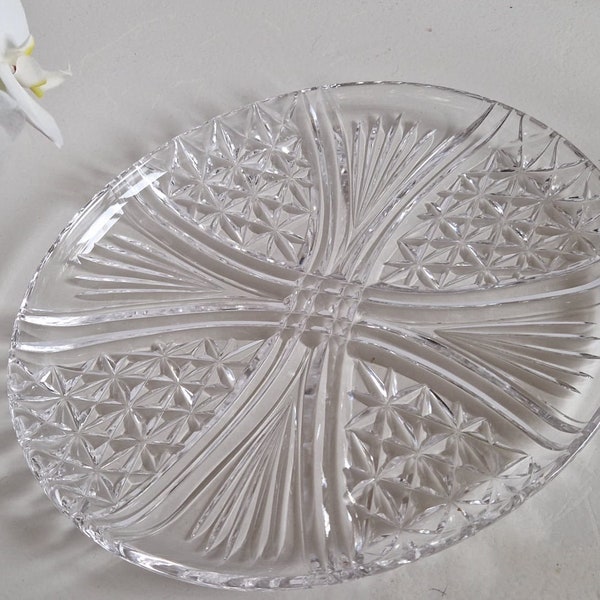 Vintage Glass Dressing Table Vanity Tray, Serving Glass Dish