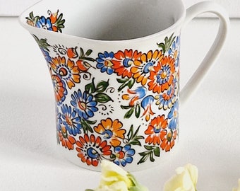 Vintage Wavel Bright Floral Jug, Crema, Jarra de Leche, Hecho en Polonia