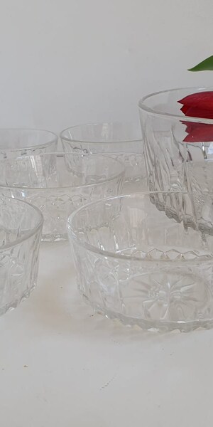 Lot De 6 Bols à Dessert En Verre - 138 Ml - Coupes à Glace Et Verrines - Design à Bord Ondulé