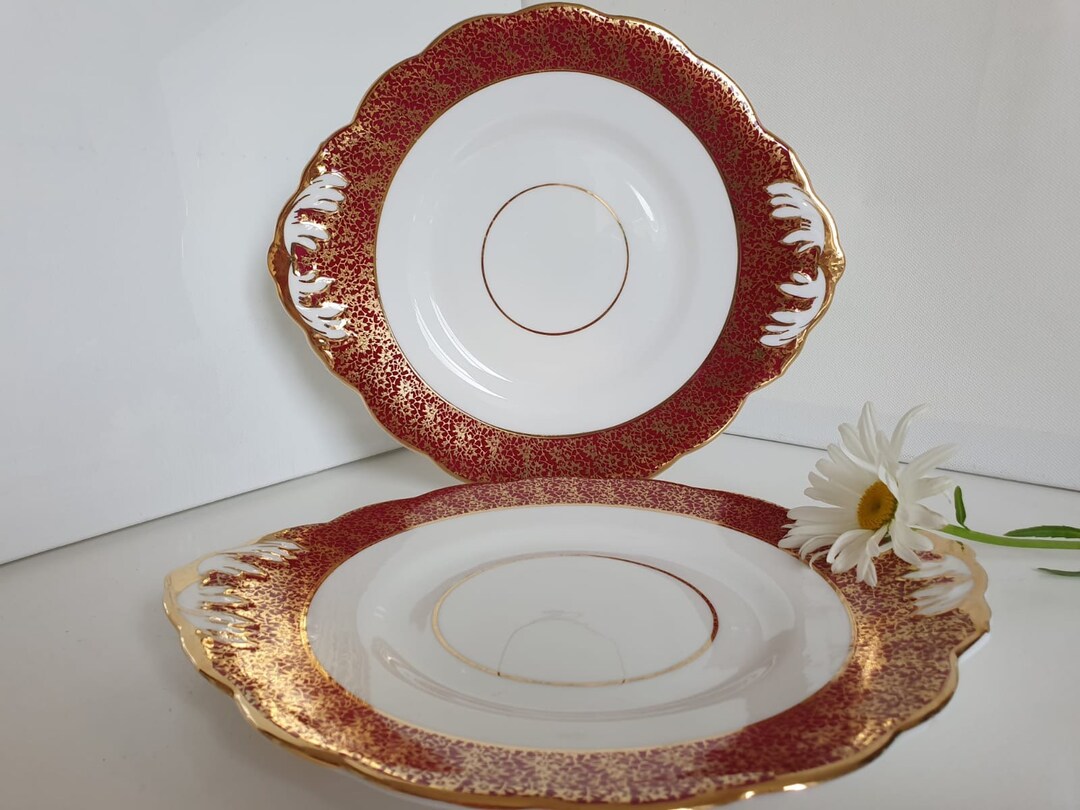 Vintage Salisbury Bone China Cake Plates X2 Etsy Denmark