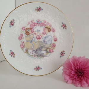 Assiette vintage Royal Doulton « Valentine » en porcelaine fine, 1977