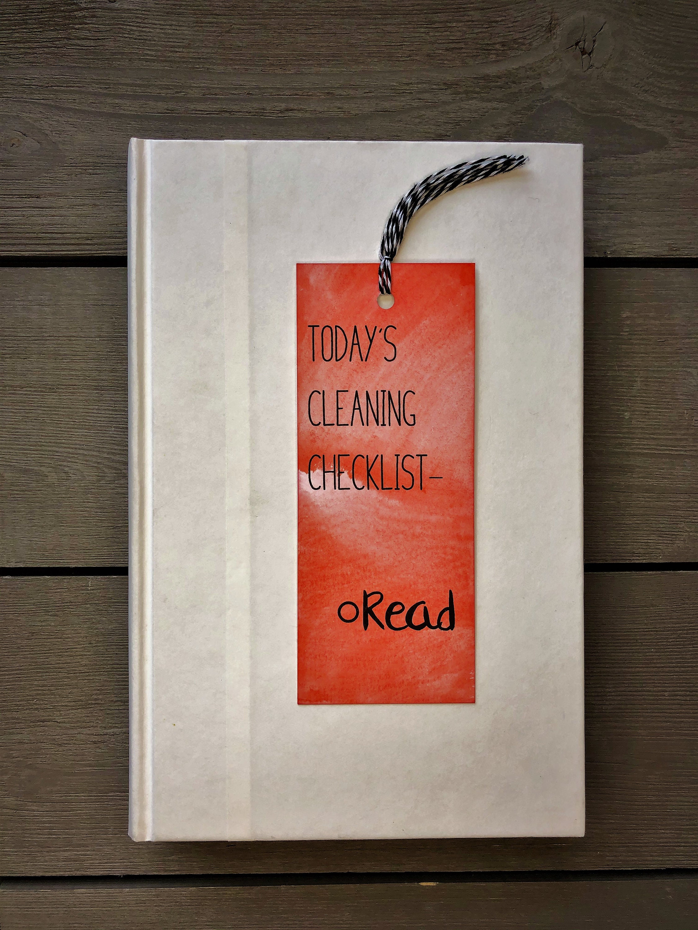 Paper Bookmark / Today's Cleaning Checklist READ / Funny Etsy