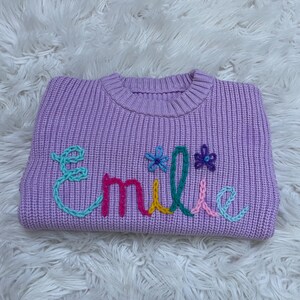 Custom Hand Embroidered Name Sweater for Baby/Toddler