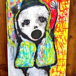 Original art Outsider art Gothic art Mixed media paper Signed by artist Weird art Abstract art Primitive art Unique picture Odd Creepy face