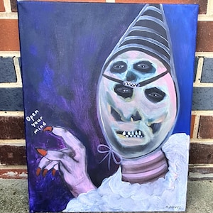 Original art large canvas painting Original painting Macabre One if a kind art Unique painting Creepy face picture Gift for macabre lovers
