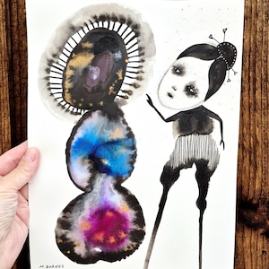 Watercolour painting Abstract Watercolor Outsider art Unique Artwork Contemporary art Original Drawings Weird art Wall decor Gift idea