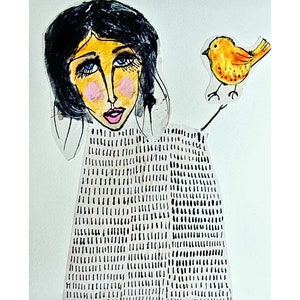 Original Art Brut Outsider art Alternative art Abstract Face Figurative art Mixed mdia Artwork Weird Picture Abstract Woman Rare Quirky Odd