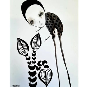 Original art Outsider art Art Brut Raw art Abstract Figurative Black and white Artwork Weird Picture Naive art Intuitive art Alternative art