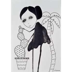 Originalkunst Außenseiterkunst Eine von einer Art Kunst Einzigartiges Geschenk Einzigartiges Dekor Schwarzweißbild Seltene Kunst Sammlerkunst Skurril