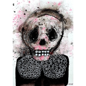 Original art Outsider art Skull art Horror art Art Brut Raw art Creepy face Drawing Spooky Picture Weird Quirky Rare Macabre The haunters