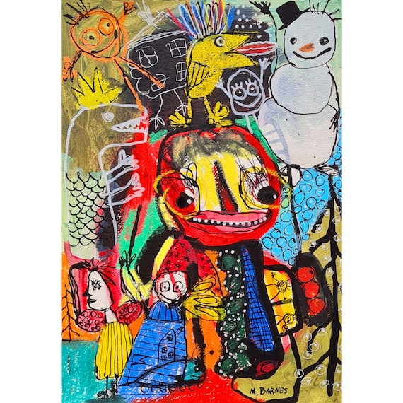 Original Art Outsider Art Art Brut Abstract Figures