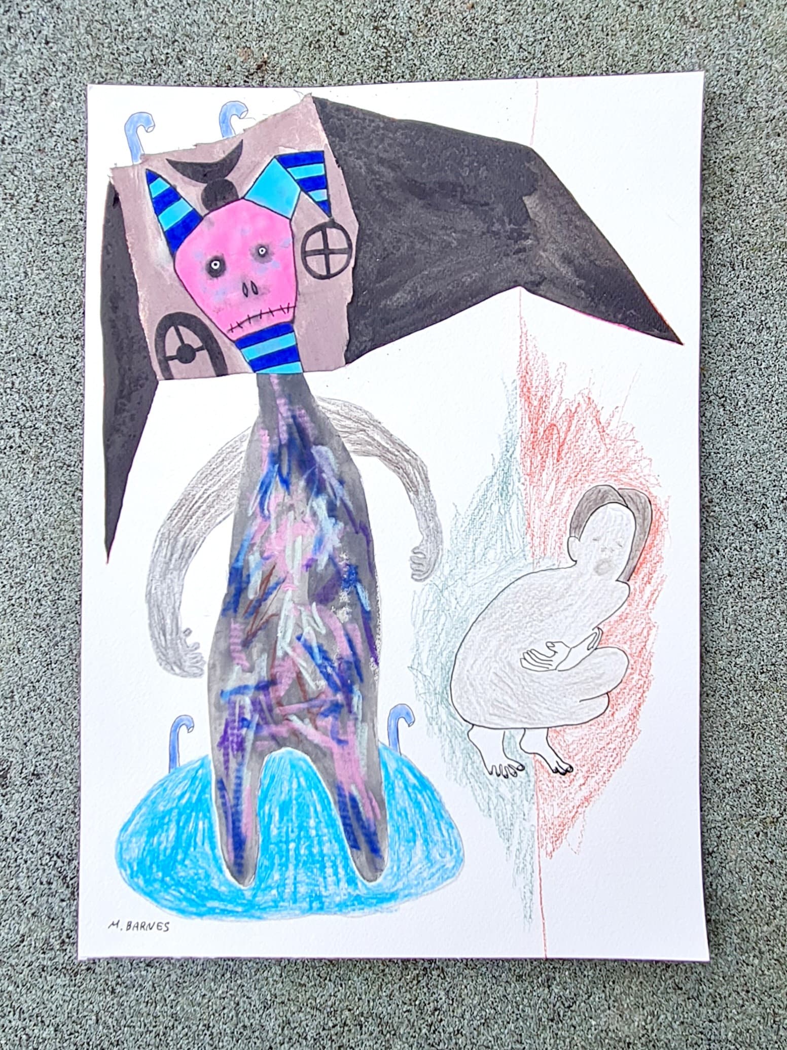 A3サイズの紙に描かれた抽象画 オリジナルアート 唯一無二のアート 