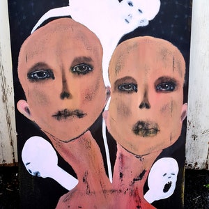 Original art, Odd art, Acrylic painting on canvas, Original painting, One of a kind painting, Weird art, Unique art ,