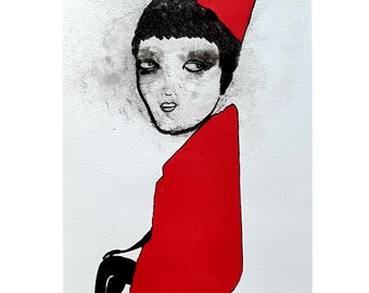 抽象的な羊の絵：オリジナルアクリル画、9x12インチ - Etsy 日本