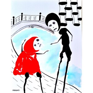 Illustration Original art Outsider art Gothic art Art brut Abstract figures Abstract face Creepy face Quirky Weird art Odd Spooky picture