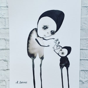 Arte originale o stampa di un disegno originale Un regalo unico nel suo genere per gli amanti dei cani Un regalo speciale Un regalo per chi ha già tutto Un disegno strano