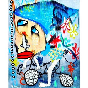 Original Art Print Outsider art Abstract Figurative Intuitive Art Brut Raw art Kunst home decor Surreal Artwork Weird Picture Rare Weird Odd