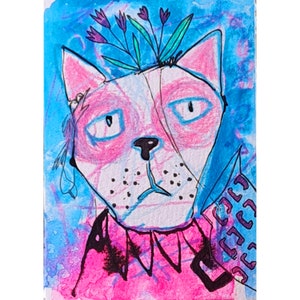 Cat print,  Cat picture,  Print of original art,  Gift for cat lovers,  Abstract cat, Primitive cat , Simple art , Figurative art, Cat art
