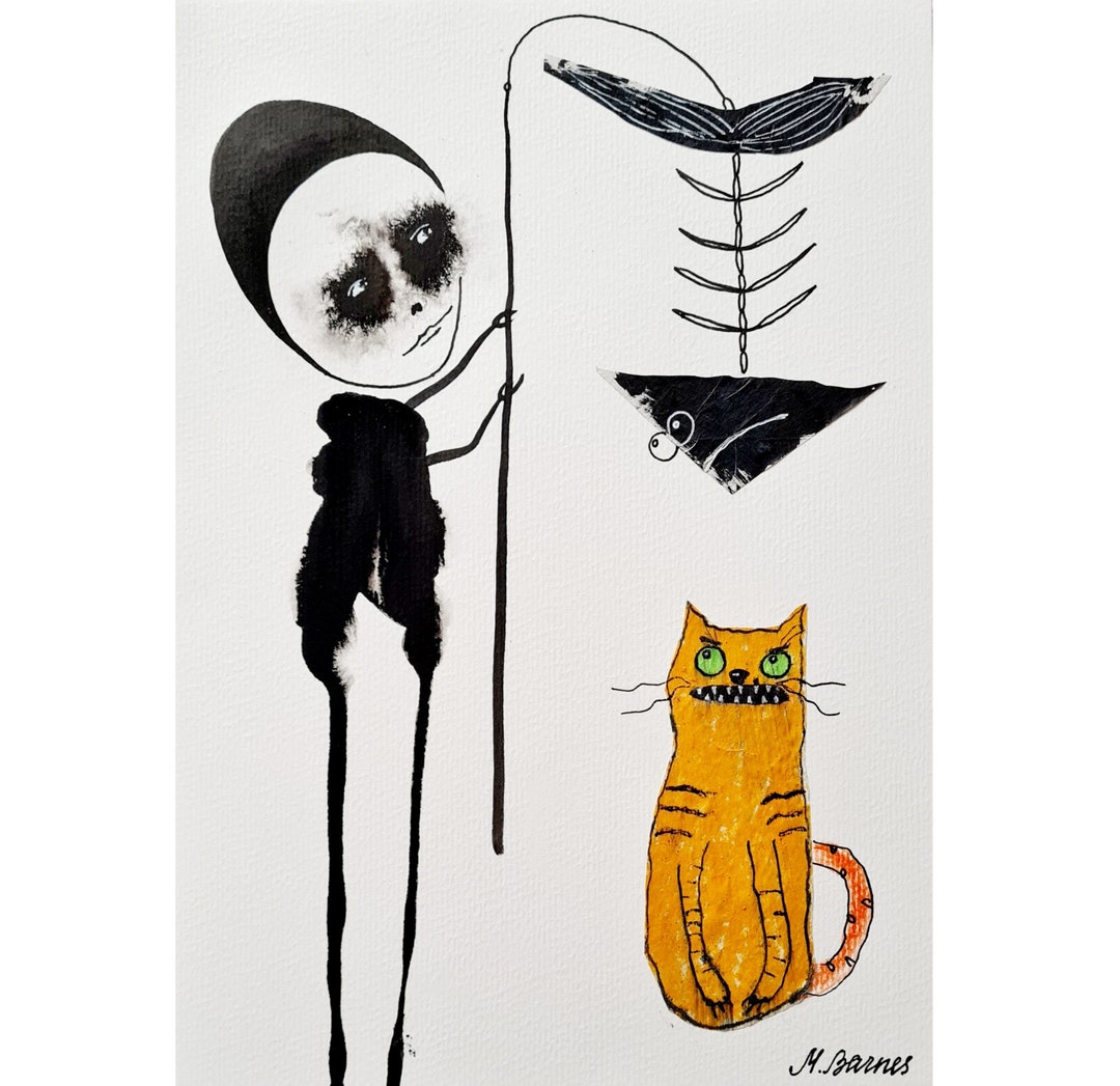ピ*＊様 「 幸せになれた猫 」｜絵画 原画 抽象画 絵 動物画 ドローイング 幸せになれた猫 」｜絵画 原画 抽象画 絵 動物画 ドローイング