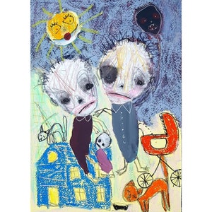 Original art, Outsider art, Weird art,Crazy art, Spooky art ,Creepy face, Quirky picture, Odd art ,Dark art, Abstract art ,Surreal art, Art