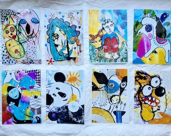 Childlike Abstract Painting Art Print. Modern Art Print, Graffiti