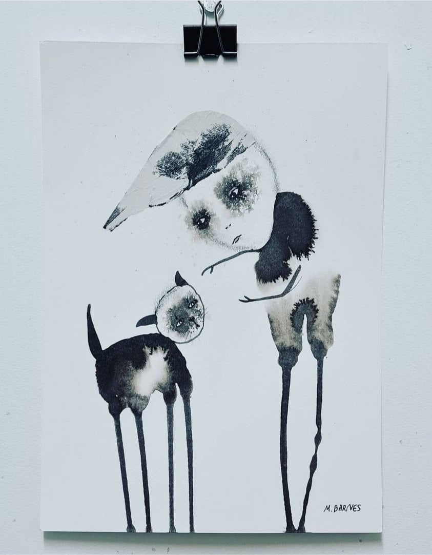 Original Weird Ink Drawing: Abstract Figurative Art Print - Etsy