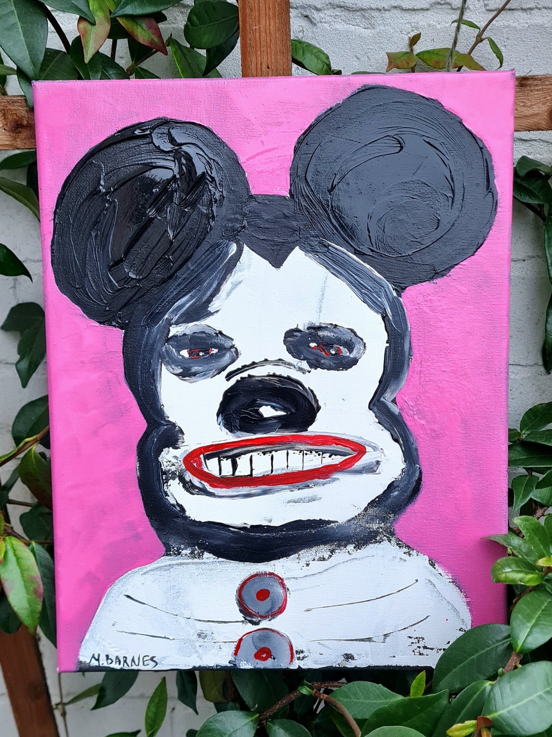 Creepy Mickey Mouse Original Art Dark Art Gothic Art Creepy Face ...