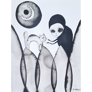 Original art Outsider art One of a kind art Original painting Raw art Dark art Black and white art Ink drawing Inspiration art Macabre Odd