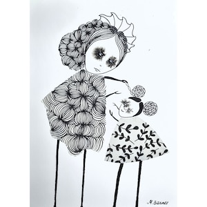 Original art Collage Outsider art Cute art Unique art Abstract figures Figurative art Primitive art Mixed media Naive art Weird Quirky Rare