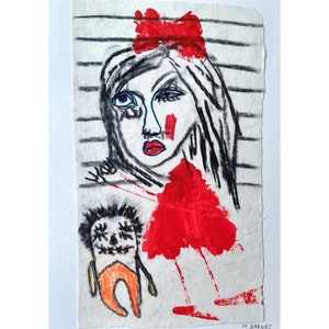 Arte originale Arte outsider Arte unica nel suo genere Volto inquietante Figure astratte Arte figurativa Immagine bizzarra Art brut Macabro Arte ispiratrice Strano