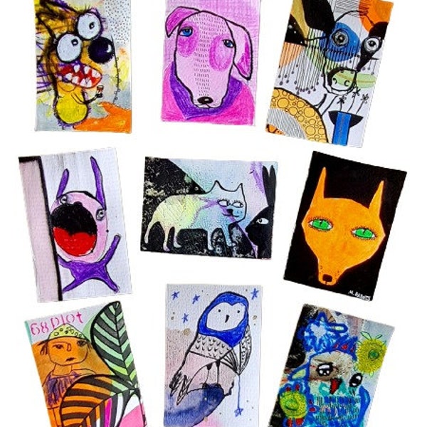 ACEO art Aceo cards Aceo original art Aceo painting Collectible cards Atc cards Aceo collection Rare cards One of a kind aceo cards Rare art