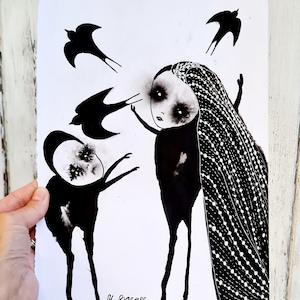 Arte originale Arte unica Arte outsider Arte astratta Figure astratte Arte popolare Creature astratte Immagine in bianco e nero Arte strana Strano