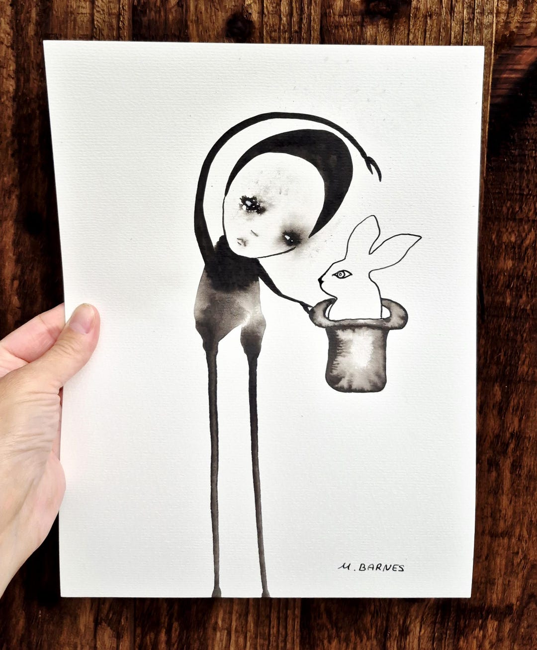 Original Bunny Rabbit Ink Drawing: Naive Outsider Art - Etsy