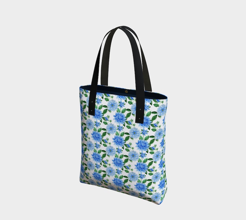 Urban Tote Bag Blue and White Floral Urban Tote Luxury Tote Gift for Mom Women/'s Purse Women/'s Handbag Basic Tote Gift for Her