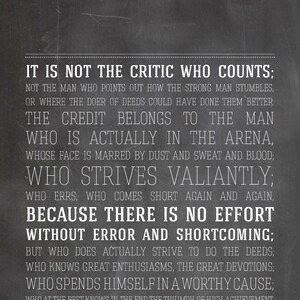 Man in the Arena, Printable Poster Art, Home Office Art, Man in the ...