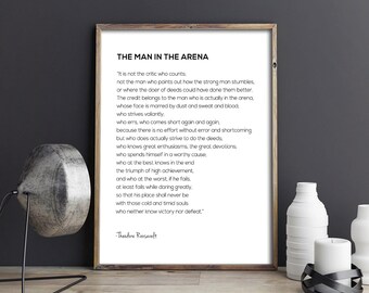 The Man in the Arena Printable, Motivational, Inspirational Quote ...