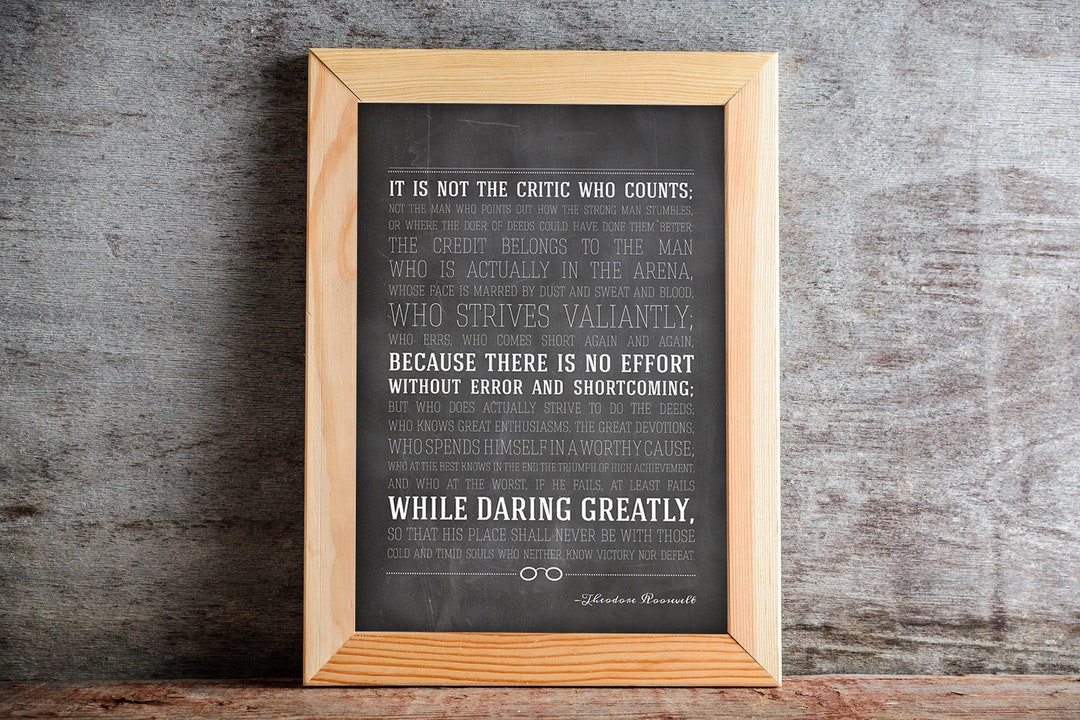 Man in the Arena, Printable Poster Art, Home Office Art, Man in the ...