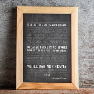 Man in the Arena, Printable Poster Art, Home Office Art, Man in the ...