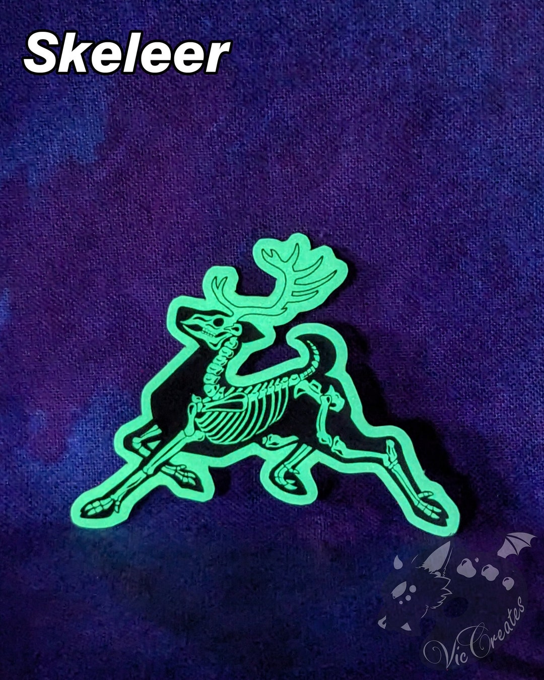 Skeleer Skeleton Deer Glow in the Dark Waterproof Vinyl Etsy