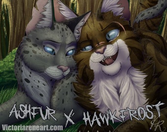 Ashfur x Hawkfrost Art Print Poster
